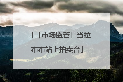 「市场监管」当拉布布站上拍卖台