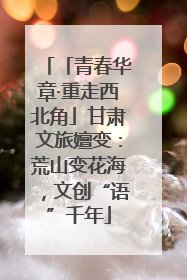 「青春华章·重走西北角」甘肃文旅嬗变：荒山变花海，文创“语”千年