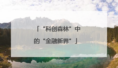 “科创森林”中的“金融新界”