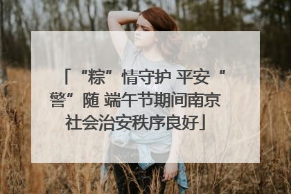 “粽”情守护 平安“警”随 端午节期间南京社会治安秩序良好