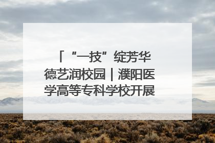 “一技”绽芳华 德艺润校园｜濮阳医学高等专科学校开展丰富多彩的职业教育活动周主题活动