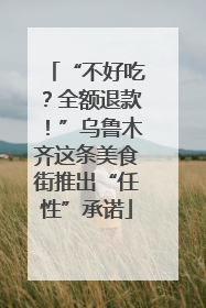 “不好吃？全额退款！”乌鲁木齐这条美食街推出“任性”承诺