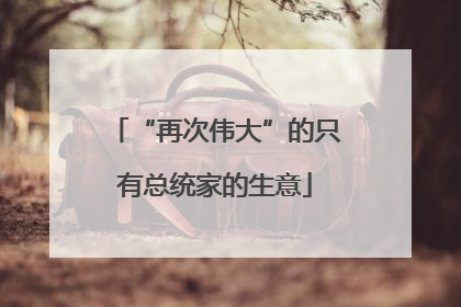 “再次伟大”的只有总统家的生意