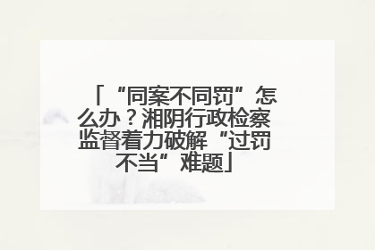 “同案不同罚”怎么办？湘阴行政检察监督着力破解“过罚不当”难题