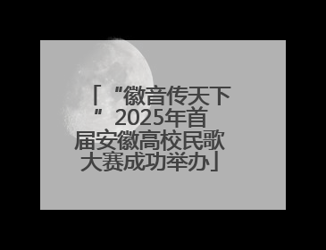 “徽音传天下”2025年首届安徽高校民歌大赛成功举办