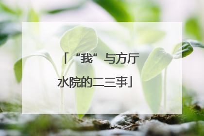 “我”与方厅水院的二三事