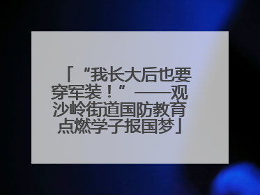 “我长大后也要穿军装！”——观沙岭街道国防教育点燃学子报国梦