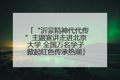 “沂蒙精神代代传”主题宣讲走进北京大学 全国万名学子掀起红色传承热潮