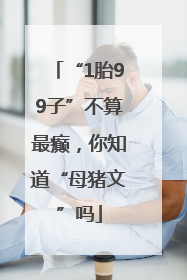 “1胎99子”不算最癫，你知道“母猪文”吗