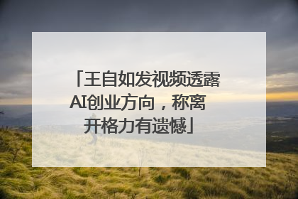王自如发视频透露AI创业方向，称离开格力有遗憾