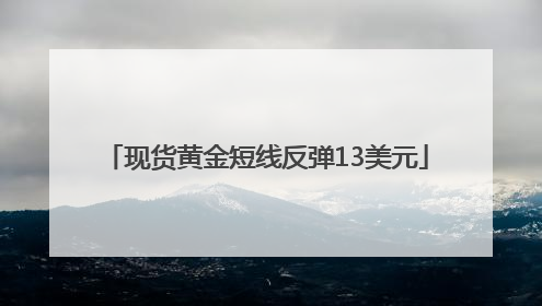 现货黄金短线反弹13美元