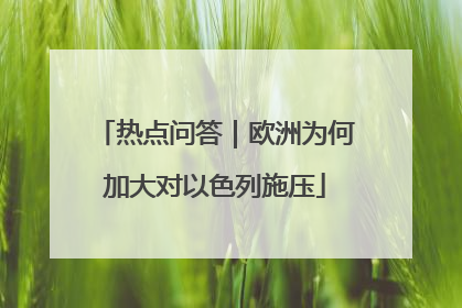 热点问答｜欧洲为何加大对以色列施压