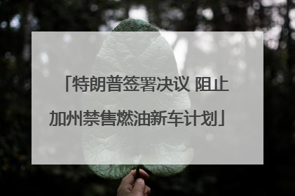 特朗普签署决议 阻止加州禁售燃油新车计划