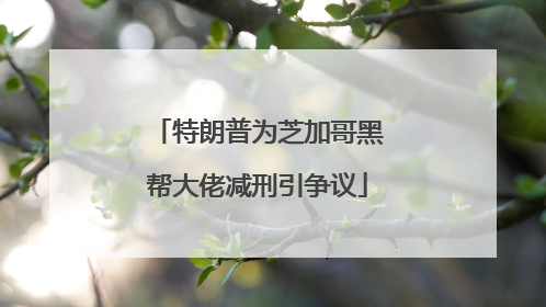 特朗普为芝加哥黑帮大佬减刑引争议
