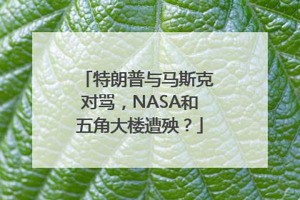 特朗普与马斯克对骂，NASA和五角大楼遭殃？