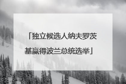 独立候选人纳夫罗茨基赢得波兰总统选举