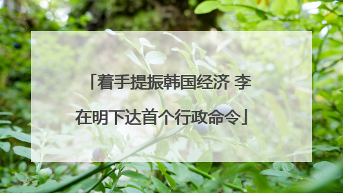 着手提振韩国经济 李在明下达首个行政命令