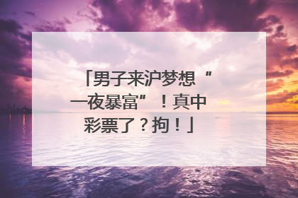 男子来沪梦想“一夜暴富”！真中彩票了？拘！