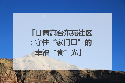 甘肃高台东苑社区：守住“家门口”的幸福“食”光