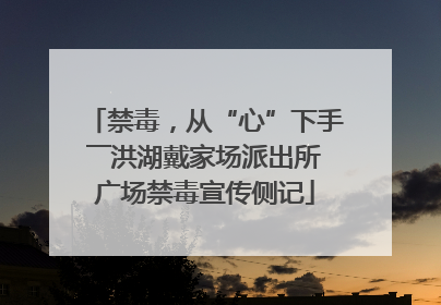 禁毒，从“心”下手――洪湖戴家场派出所广场禁毒宣传侧记