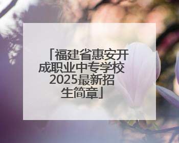 福建省惠安开成职业中专学校2025最新招生简章