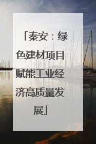 秦安：绿色建材项目赋能工业经济高质量发展