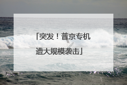突发!普京专机遭大规模袭击