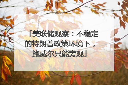 美联储观察：不稳定的特朗普政策环境下，鲍威尔只能旁观