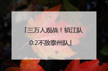 三万人观战！镇江队0:2不敌泰州队