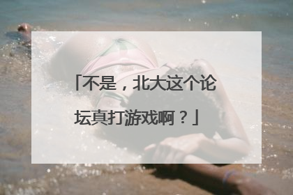 不是，北大这个论坛真打游戏啊？