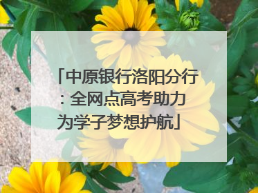 中原银行洛阳分行：全网点高考助力 为学子梦想护航