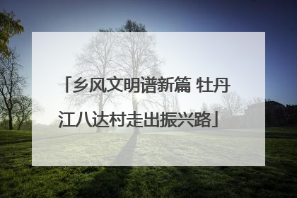 乡风文明谱新篇 牡丹江八达村走出振兴路