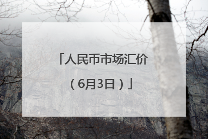 人民币市场汇价（6月3日）