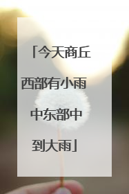今天商丘西部有小雨 中东部中到大雨