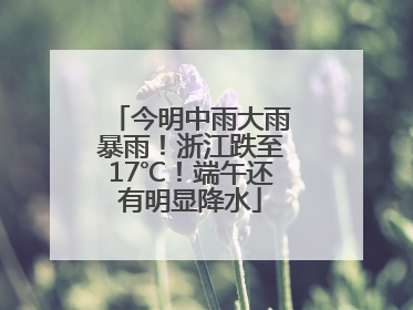今明中雨大雨暴雨！浙江跌至17℃！端午还有明显降水