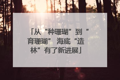 从“种珊瑚”到“育珊瑚” 海底“造林”有了新进展