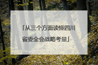 从三个方面读懂四川省委全会战略考量