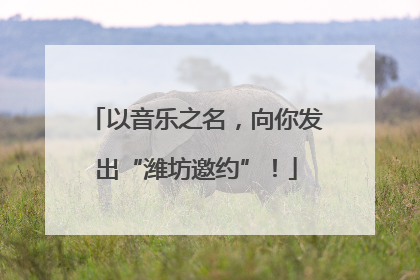 以音乐之名，向你发出“潍坊邀约”！