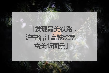 发现最美铁路：沪宁沿江高铁绘就富美新图景