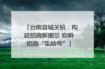 台前县城关镇：构建招商新图景 吹响招商“集结号”