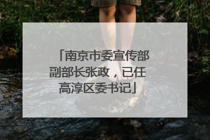 南京市委宣传部副部长张政，已任高淳区委书记