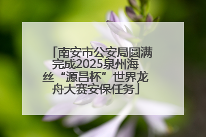 南安市公安局圆满完成2025泉州海丝“源昌杯”世界龙舟大赛安保任务