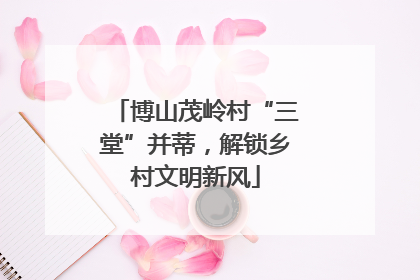博山茂岭村“三堂”并蒂，解锁乡村文明新风