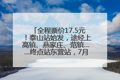 全程票价17.5元！泰山站始发，途经上高镇、燕家庄、范镇……终点站东营站，7月1日开通！