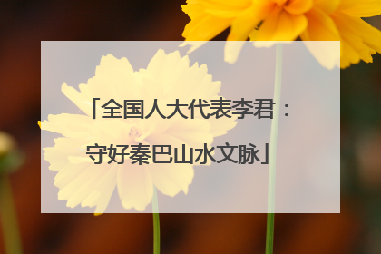 全国人大代表李君：守好秦巴山水文脉