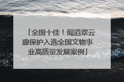 全国十佳！蜀道翠云廊保护入选全国文物事业高质量发展案例