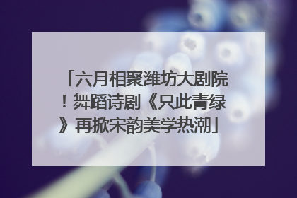 六月相聚潍坊大剧院！舞蹈诗剧《只此青绿》再掀宋韵美学热潮