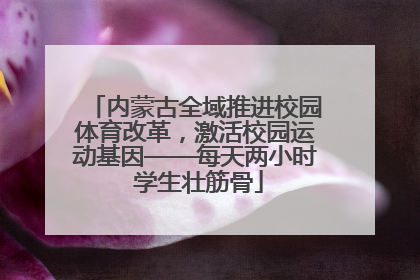 内蒙古全域推进校园体育改革，激活校园运动基因——每天两小时 学生壮筋骨
