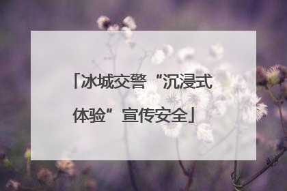 冰城交警“沉浸式体验”宣传安全