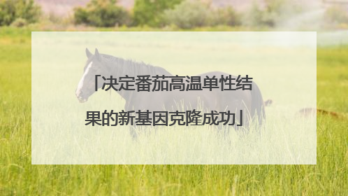 决定番茄高温单性结果的新基因克隆成功